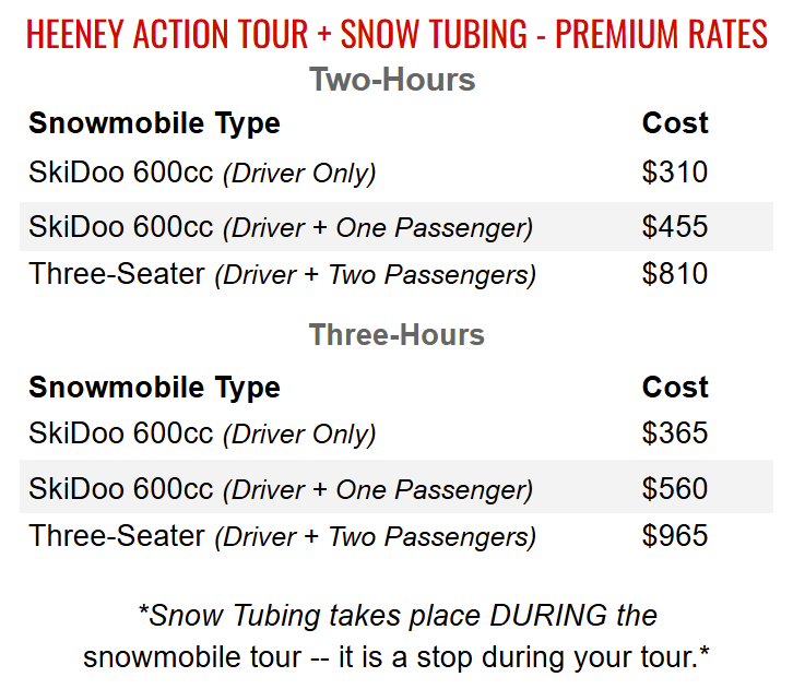 Heeney Action Tour - Snow Tubing - 26-27 - Premium