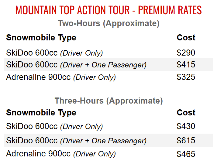 Mountain Top Action Tour - 26-27 - Premium
